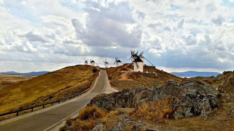 Don QUijote's Windmills in Cosuegra, Spain