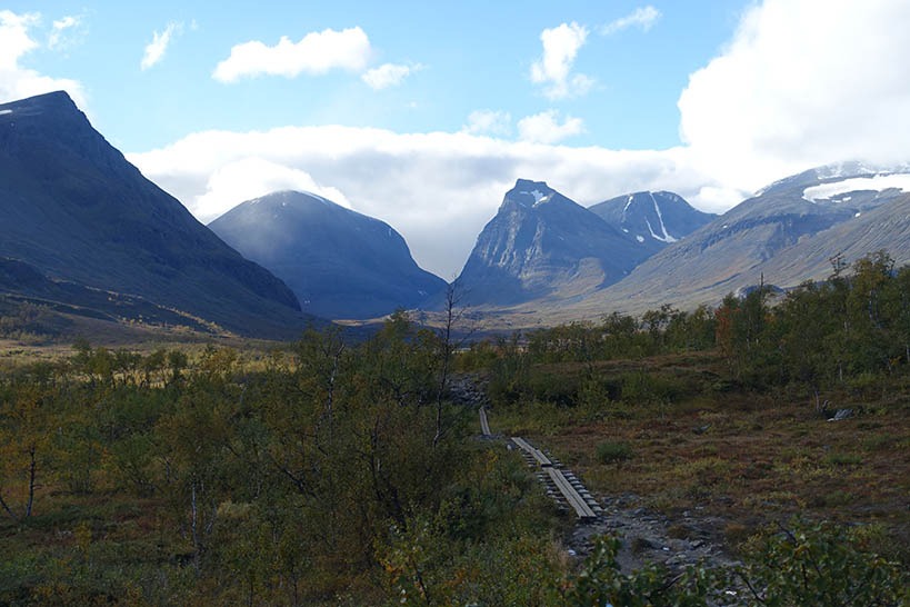 view of the mountians in northern Sweden
